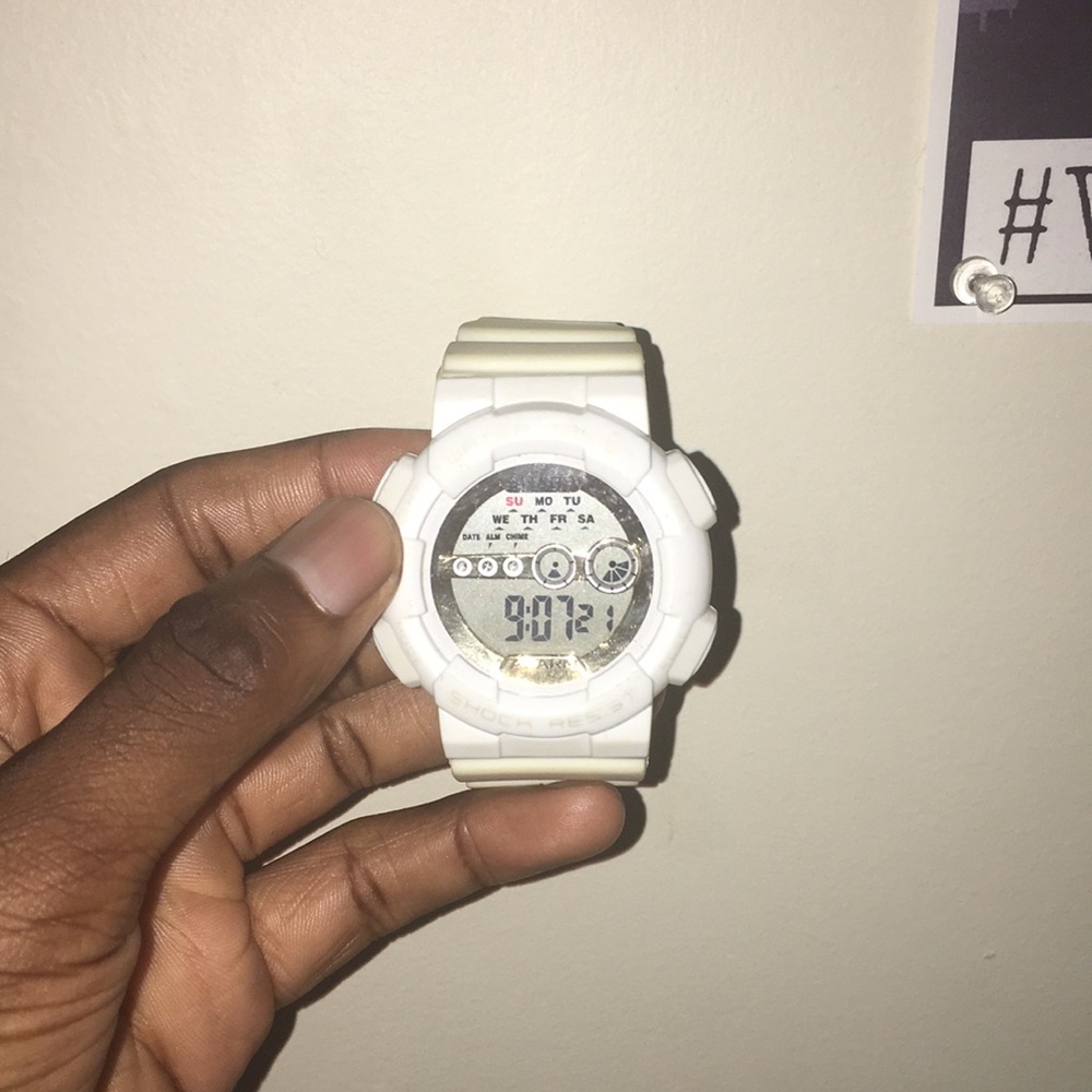 White Gshock watch